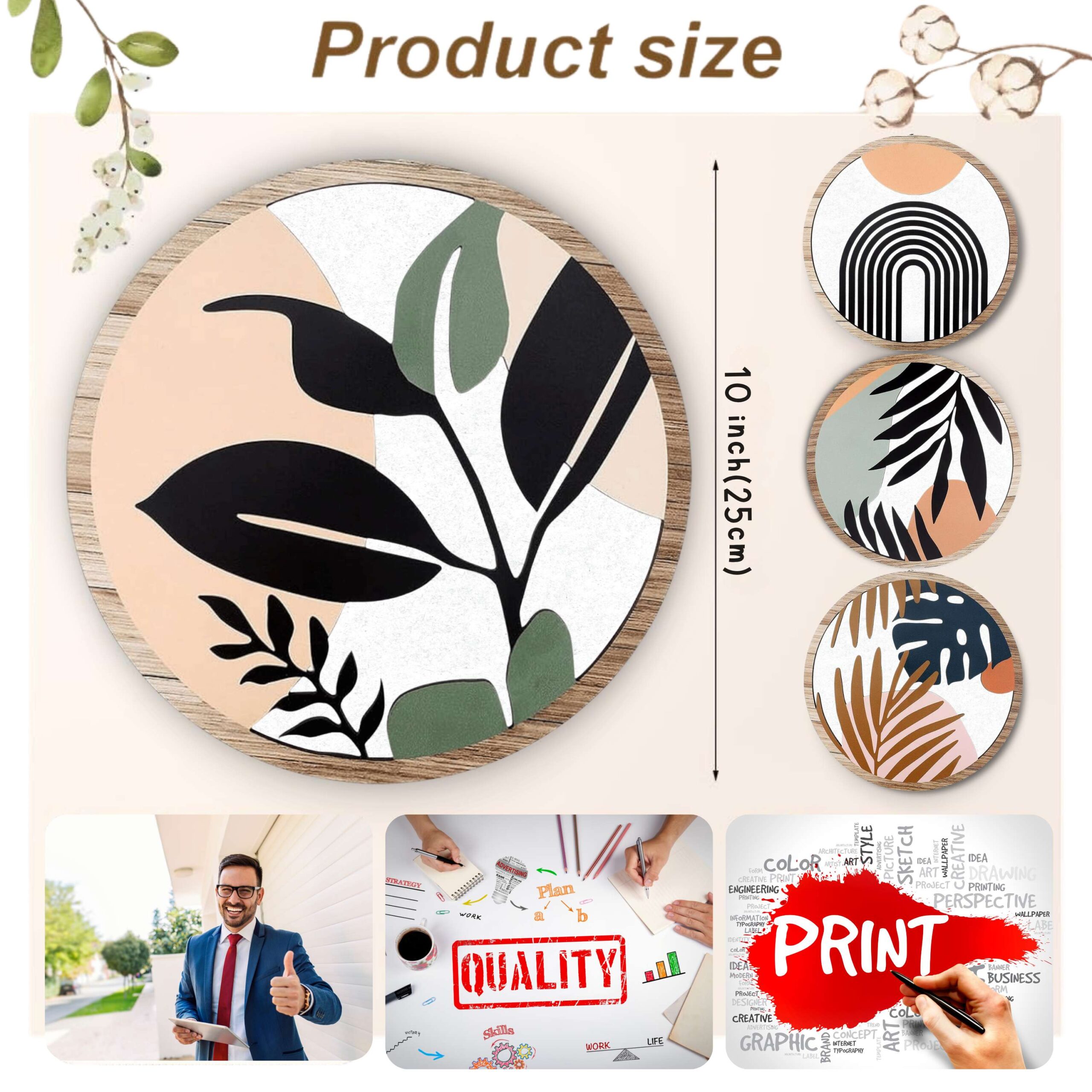 5 PCS Circle Wall Painting - Image 4